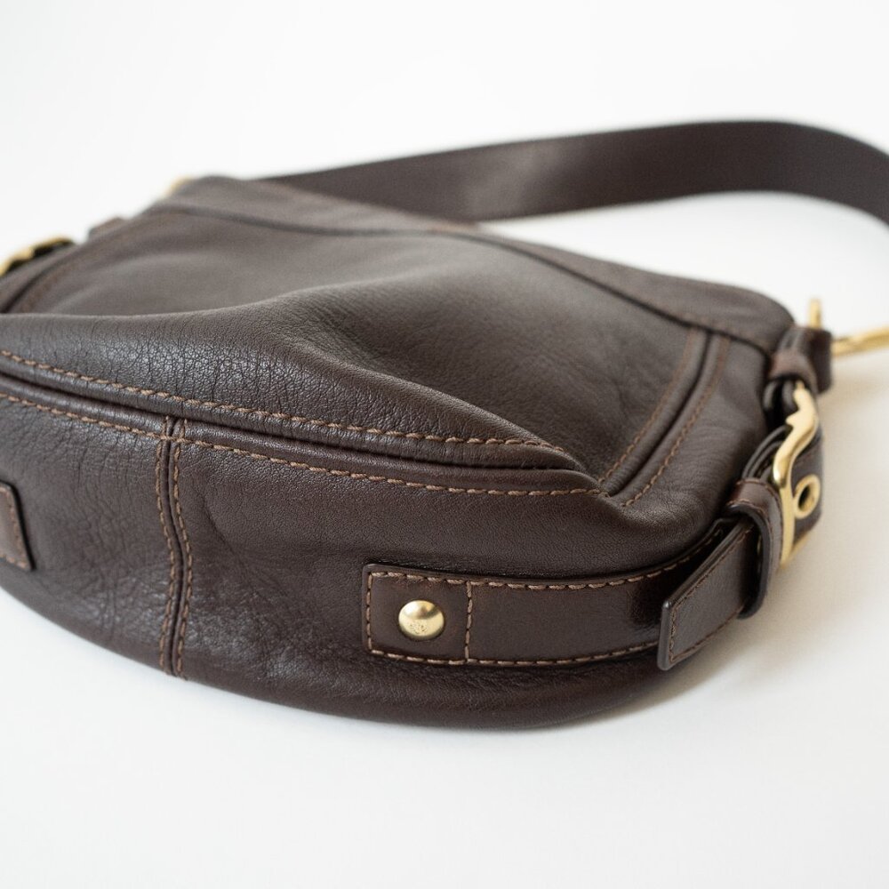 Coach Zoe Mini Hobo Shoulder Bag – Chocolate Brown Leather - Picture 6 of 6